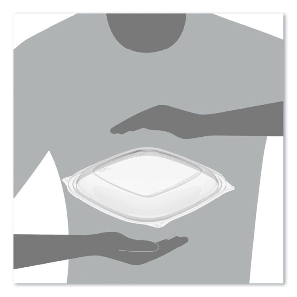 PresentaBowls Pro Clear Square Lids for 24-32 oz Bowls, 8.5 x 8.5 x 0.5, Clear, Plastic, 63/Bag, 4 Bags/Carton - Image 4