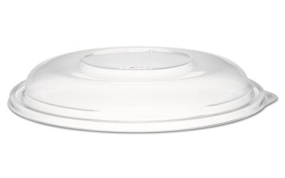 PresentaBowls Clear Dome Lids, 7.3 Diameter x 1.1 h, Clear, Plastic, 63 Lids/Bag, 4 Bags/Carton
