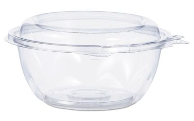 Tamper-Resistant, Tamper-Evident Bowls with Dome Lid, 12 oz, 5.5″ Diameter x 2.6″h, Clear, Plastic, 240/Carton
