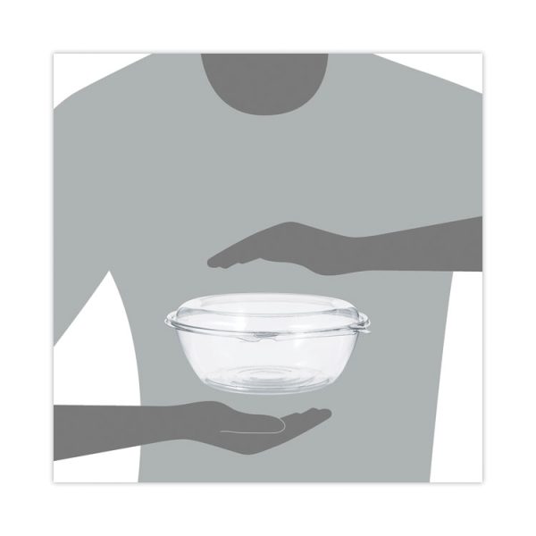 Tamper-Resistant, Tamper-Evident Bowls with Dome Lid, 48 oz, 8.9" Diameter x 3.4"h, Clear, Plastic, 100/Carton - Image 5