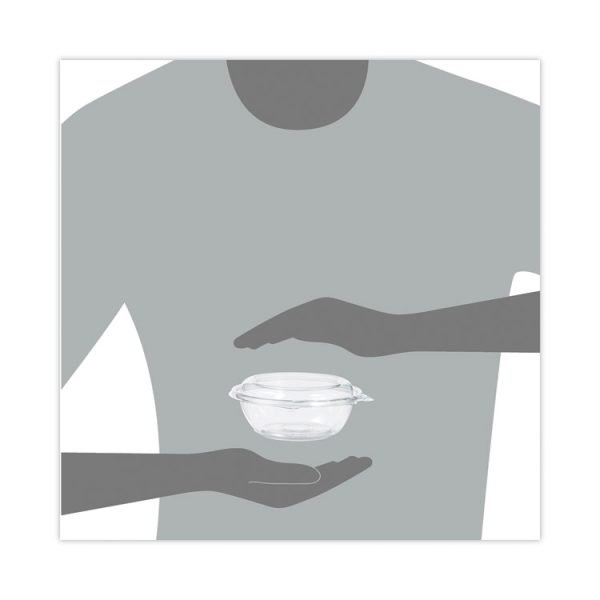 Tamper-Resistant, Tamper-Evident Bowls with Dome Lid, 8 oz, 5.5" Diameter x 2.1"h, Clear, Plastic, 240/Carton - Image 5