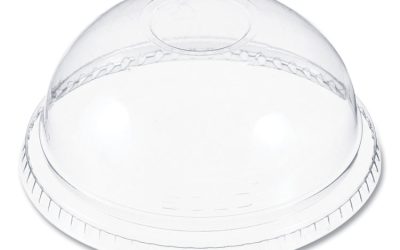 Plastic Dome Lid, No-Hole, Fits 9 Oz To 22 Oz Cups, Clear, 100/sleeve, 10 Sleeves/carton
