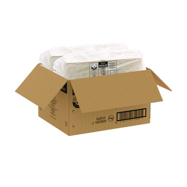 Compostable Fiber Hinged Containers, ProPlanet Seal, 6.34 x 9.06 x 1.97, Ivory, Molded Fiber, 200/Carton - Image 4