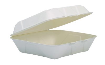 Compostable Fiber Hinged Trays, ProPlanet Seal, 8.98 x 9.35 x 2.17, Ivory, Molded Fiber, 200/Carton