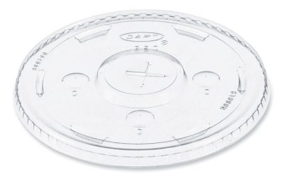 Straw-Slot Cold Cup Lids, Fits 30 Oz To 32 Oz Cups, Clear, 50/sleeve, 20 Sleeves/carton