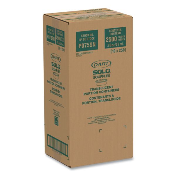 Polystyrene Portion Cups, 0.75 oz, Translucent, 2,500/Carton - Image 2