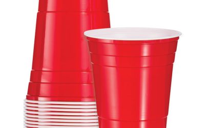 SOLO Party Plastic Cold Drink Cups, 16 oz, Red, 50/Bag, 20 Bags/Carton
