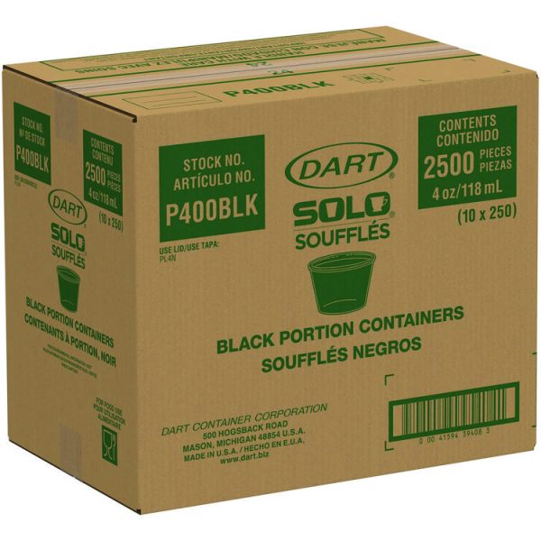 Polystyrene Portion Cups, 4 Oz, Black, 250/bag, 10 Bags/carton - Image 4