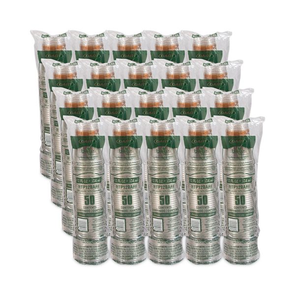 Bare Eco-Forward RPET Cold Cups, ProPlanet Seal, 12 oz to 14 oz, Leaf Design, Clear, Squat, 50/Pack, 20 Packs/Carton - Image 5
