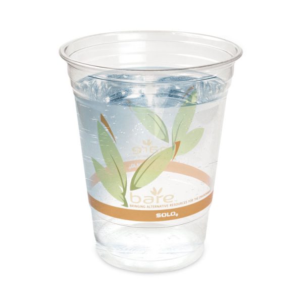 Bare Eco-Forward RPET Cold Cups, ProPlanet Seal, 12 oz to 14 oz, Leaf Design, Clear, Squat, 50/Pack, 20 Packs/Carton - Image 6