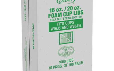Lids for Foam Cups and Containers, Fits 16 oz, 20 oz Cups, Translucent, 1,000/Carton