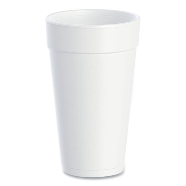 Foam Drink Cups, 20 Oz, White, 25/bag, 20 Bags/carton