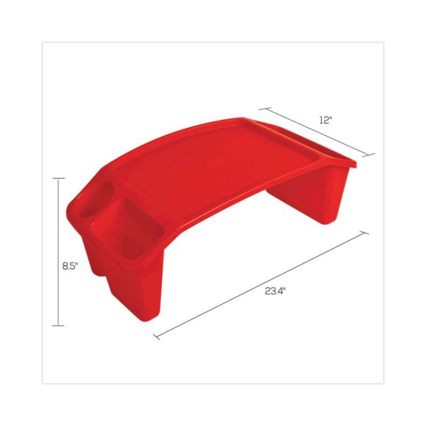 Antimicrobial Lap Desk, Rectangular, 23.35w x 12d x 8.53h, Red - Image 4
