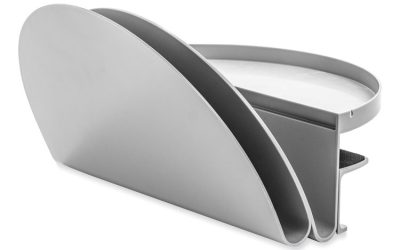 Standing Desk File Organizer, 2 Sections, Letter Size, 12 x 9.69 x 7.11, Gray