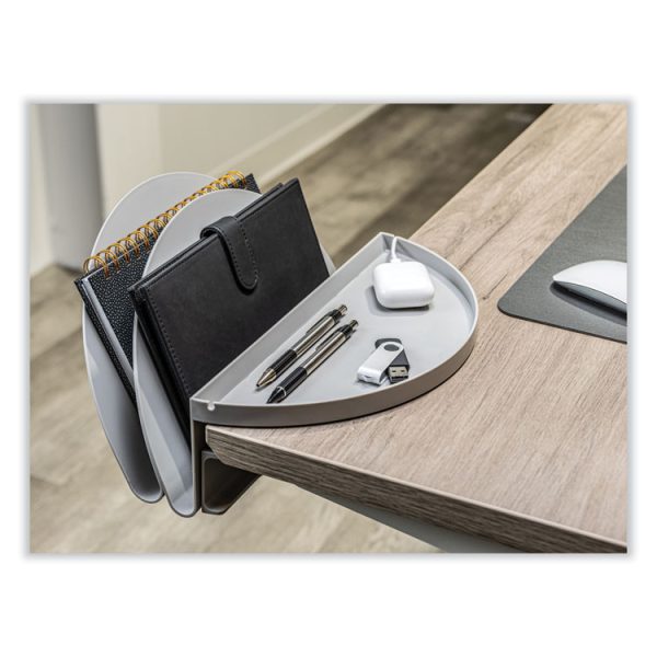 Standing Desk File Organizer, 2 Sections, Letter Size, 12 x 9.69 x 7.11, Gray - Image 5
