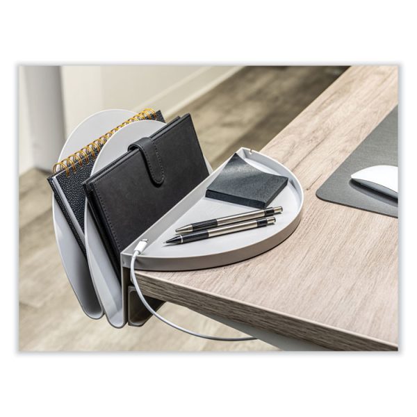 Standing Desk File Organizer, 2 Sections, Letter Size, 12 x 9.69 x 7.11, Gray - Image 4