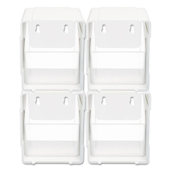 Tilt Bin Interlocking 4-Bin Organizer, Plastic, 4.63 x 4.88 x 5.5, White/Clear - Image 8