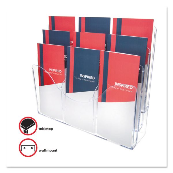 3-Tier Document Organizer W/6 Removable Dividers, 14w X 3.5d X 11.5h, Clear - Image 2