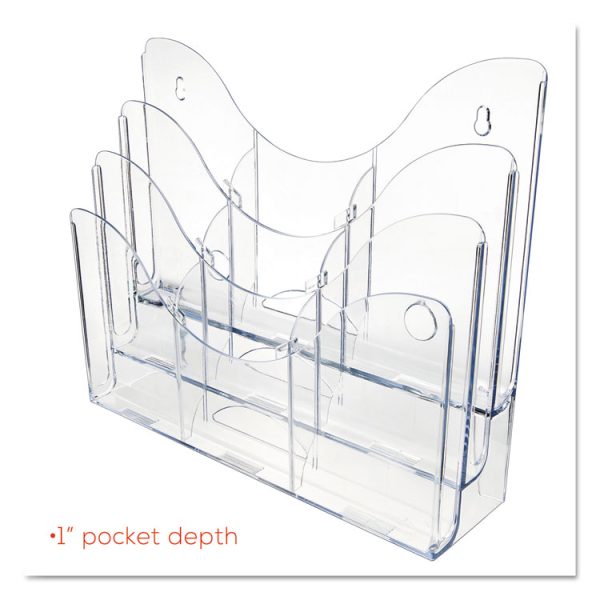 3-Tier Document Organizer W/6 Removable Dividers, 14w X 3.5d X 11.5h, Clear - Image 9