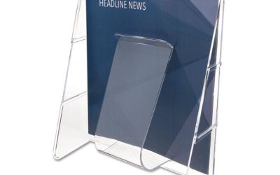 Stand-Tall Wall-Mount Literature Rack, Magazine, 9.13w X 3.25d X 11.88h, Clear