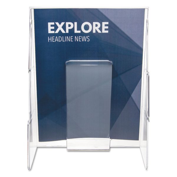 Stand-Tall Wall-Mount Literature Rack, Magazine, 9.13w X 3.25d X 11.88h, Clear - Image 3