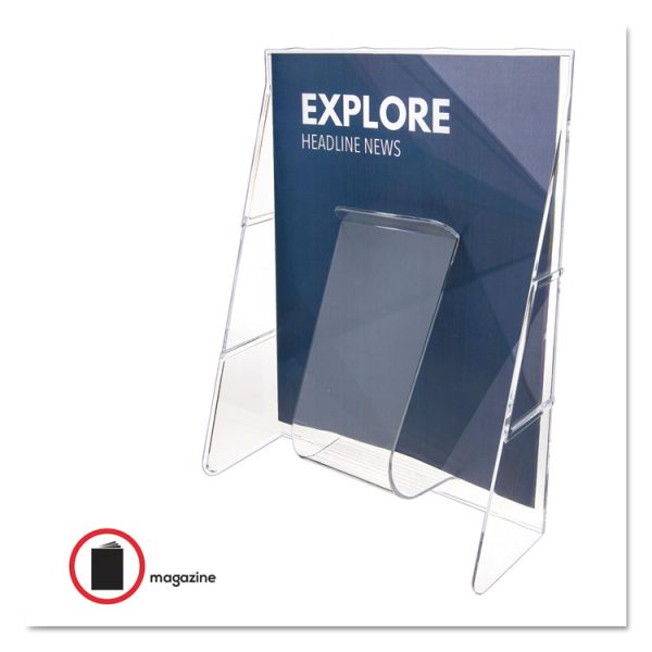 Stand-Tall Wall-Mount Literature Rack, Magazine, 9.13w X 3.25d X 11.88h, Clear - Image 2