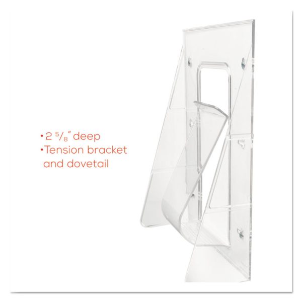 Stand-Tall Wall-Mount Literature Rack, Magazine, 9.13w X 3.25d X 11.88h, Clear - Image 8