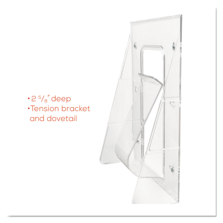 Stand-Tall Wall-Mount Literature Rack, Leaflet, 4.56w X 3.25d X 11.88h, Clear - Image 8