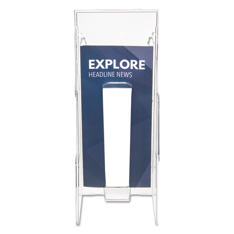 Stand-Tall Wall-Mount Literature Rack, Leaflet, 4.56w X 3.25d X 11.88h, Clear - Image 3