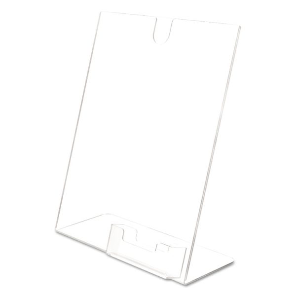 Superior Image Slanted Sign Holder with Business Card Holder, 8.5w x 4.5d x 11h, Clear - Image 5