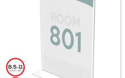 Superior Image Double Sided Sign Holder, 8.5 x 11 Insert, Clear