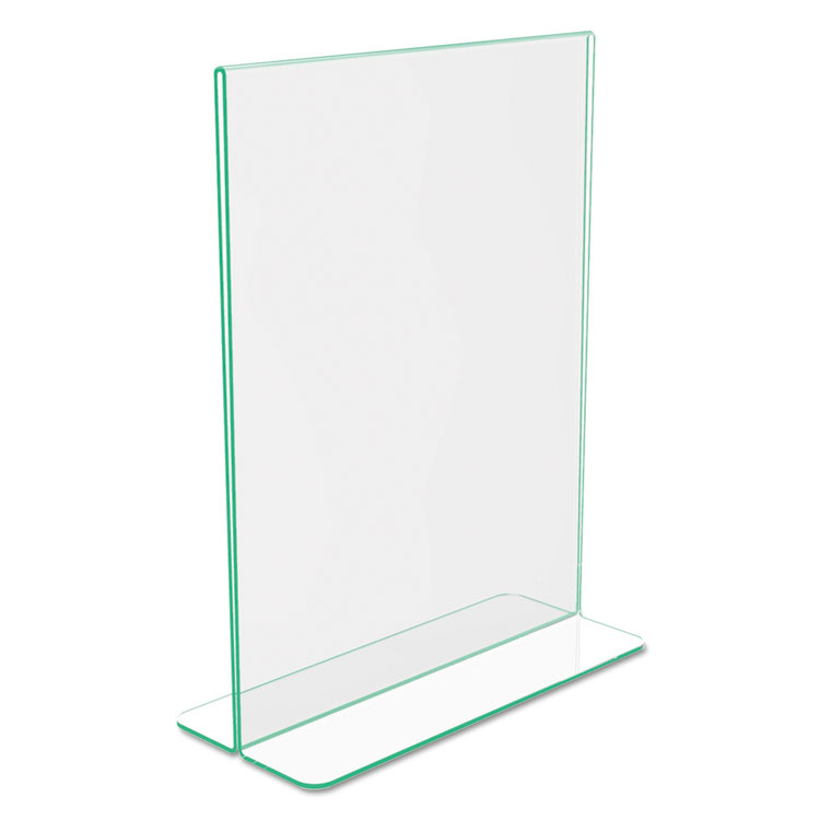 Superior Image Premium Green Edge Sign Holders, 8.5 x 11 Insert, Clear/Green - Image 7