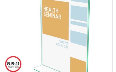 Superior Image Premium Green Edge Sign Holders, 8.5 x 11 Insert, Clear/Green