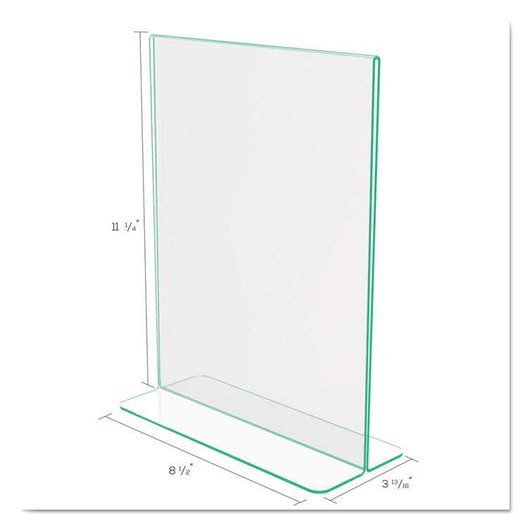 Superior Image Premium Green Edge Sign Holders, 8.5 x 11 Insert, Clear/Green - Image 5