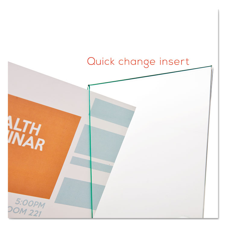 Superior Image Premium Green Edge Sign Holders, 8.5 x 11 Insert, Clear/Green - Image 9