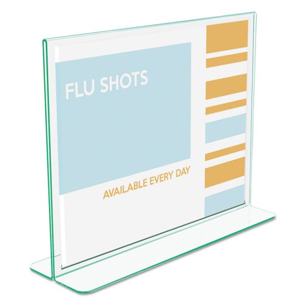 Superior Image Premium Green Edge Sign Holders, 11 x 8.5 Insert, Clear/Green - Image 3