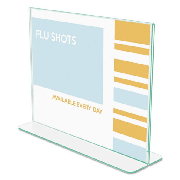 Superior Image Premium Green Edge Sign Holders, 11 x 8.5 Insert, Clear/Green - Image 2