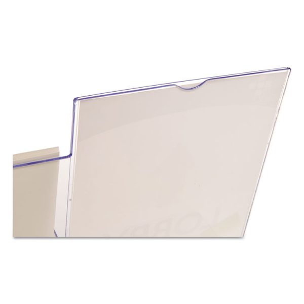 Superior Image Slanted Sign Holder With Side Pocket, 13.5w X 4.25d X 10.88h, Clear - Image 10