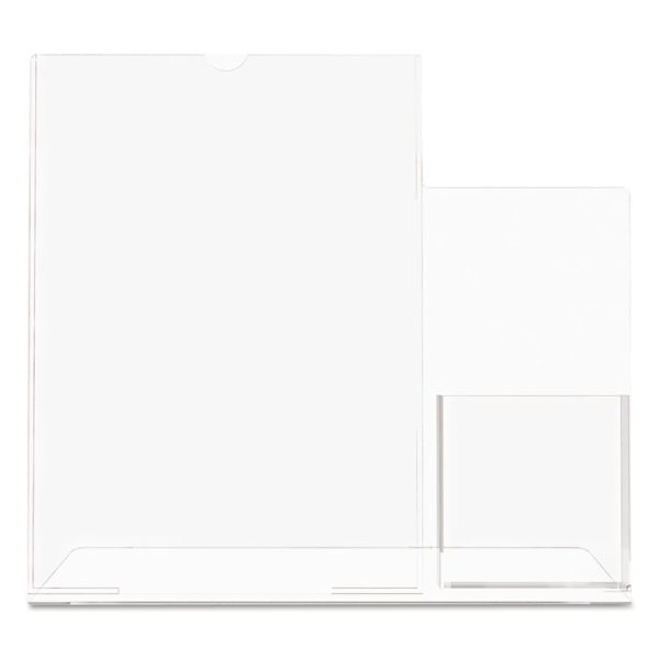 Superior Image Slanted Sign Holder With Side Pocket, 13.5w X 4.25d X 10.88h, Clear - Image 7