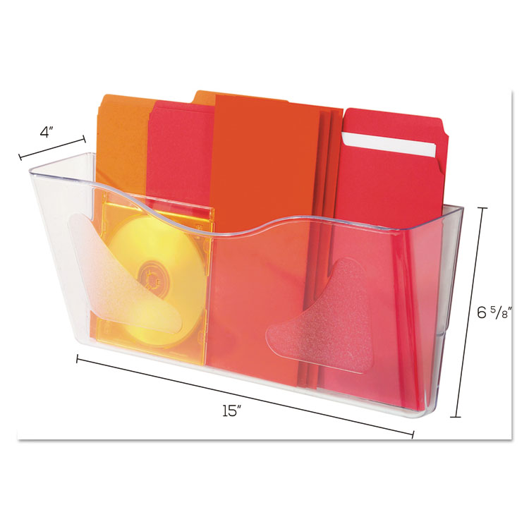 Euro-Style DocuPocket Landscape Wall File, Larger Files/Tabloid Size, 15" x 4" x 6.63", Clear - Image 2
