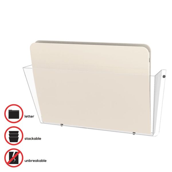Unbreakable DocuPocket Wall File, Letter Size, 14.5" x 3" x 6.5", Clear - Image 8