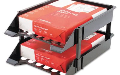 Supertray Countertop Tray Set, 2 Sections, Letter To Legal Size Files, 11″ X 14.88″ X 2.5″, Black, 2/pack