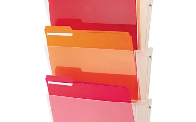 Unbreakable DocuPocket Wall File, 3 Sections, Letter Size, 14.5″ x 3″ x 6.5″, Clear, 3/Pack