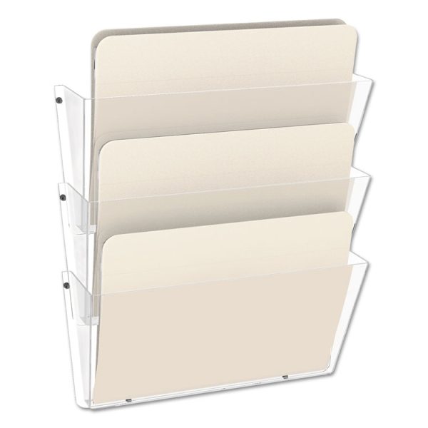 Unbreakable DocuPocket Wall File, 3 Sections, Letter Size, 14.5" x 3" x 6.5", Clear, 3/Pack - Image 8