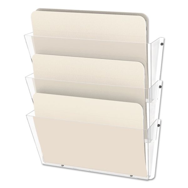 Unbreakable DocuPocket Wall File, 3 Sections, Letter Size, 14.5" x 3" x 6.5", Clear, 3/Pack - Image 9