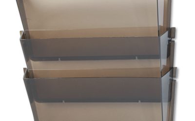 Unbreakable DocuPocket Wall File, 3 Sections, Letter Size, 14.5″ x 3″ x 6.5″, Smoke, 3/Pack