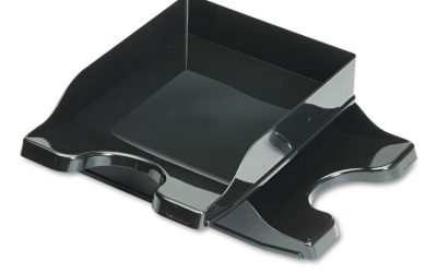 Docutray Multi-Directional Stacking Tray Set, 2 Sections, Letter To Legal Size Files, 10.13″ X 13.63″ X 2.5″, Black, 2/pack