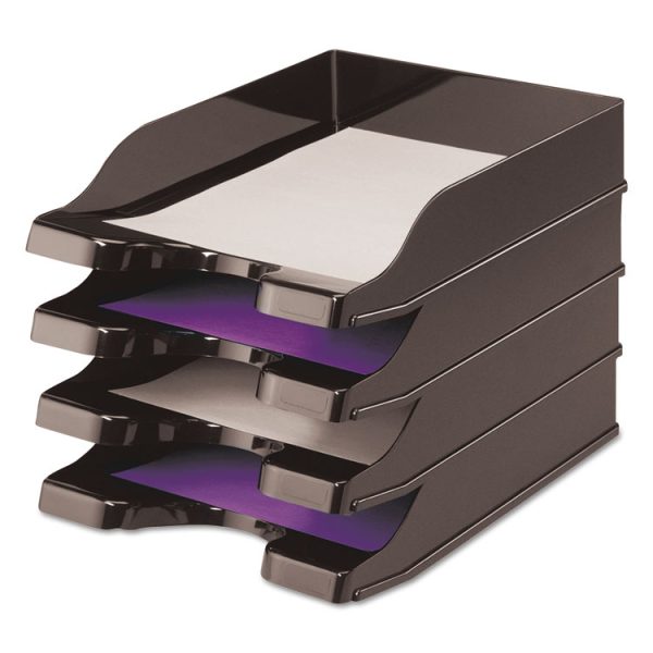 Docutray Multi-Directional Stacking Tray Set, 2 Sections, Letter To Legal Size Files, 10.13" X 13.63" X 2.5", Black, 2/pack - Image 5