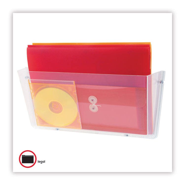 Unbreakable DocuPocket Wall File, Legal Size, 17.5"  x 3" x 6.5", Clear - Image 3