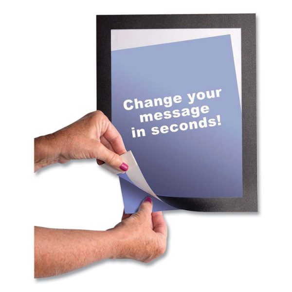 Self Adhesive Sign Holders, 8.5 x 11 Insert, Clear with Black Border, 2/Pack - Image 2